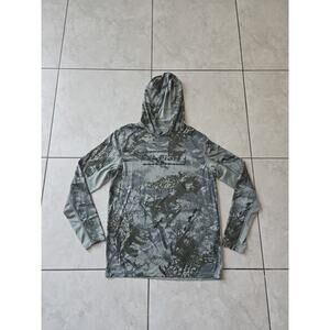 Under Armour Iso Chill Loose Fishing Camo UV Sun shirt Hoodie Fish Sz S